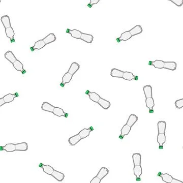 Pattern pollution plastic water bottle cartoon vector Stock Illustration