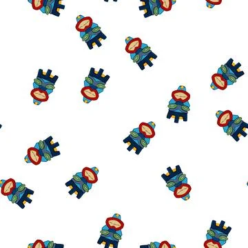 Pattern polynesian tiki mask cartoon vector Illustrazione stock