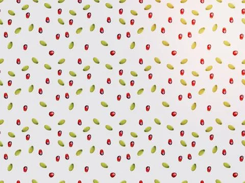 Pattern pomegranate pumpkin seeds isolated Stock Photos