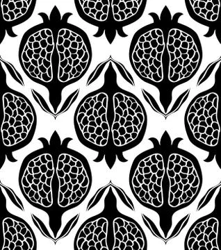 Pattern with pomegranates. Stock Illustration