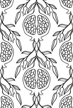Pattern with pomegranates. Stock Illustration