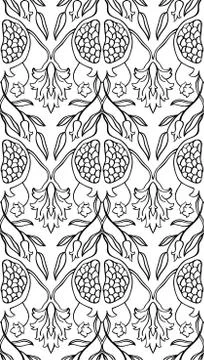 Pattern with pomegranates. Stock Illustration