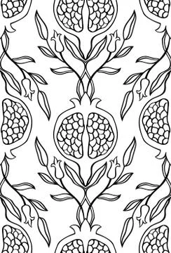 Pattern with pomegranates. Stock Illustration
