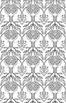 Pattern with pomegranates. Stock Illustration