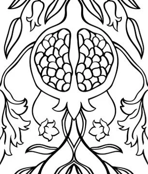 Pattern with pomegranates. Stock Illustration