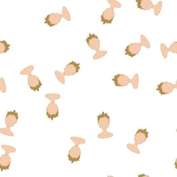 Pattern pompadour hairstyles for kid boy cartoon vector Stock Illustration