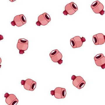 Pattern pompom winter hat kid cartoon vector Illustrazione stock