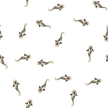 Pattern pond koi fish carp cartoon vector Stock Illustration