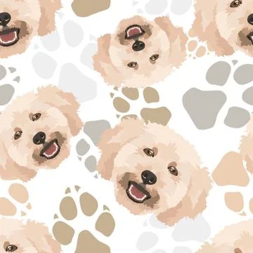Pattern poodle dog's paws. Stock Illustration