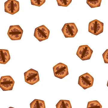 Pattern pool rusty screw head cartoon vector Stock Illustration