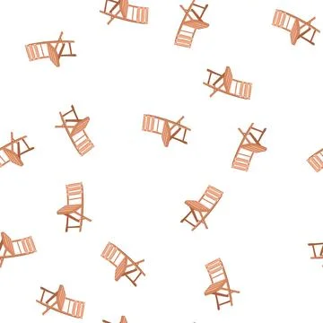 Pattern poolside deck chair cartoon vector Stock Illustration