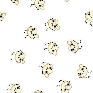 Pattern pop popcorn character cartoon vector Stock Illustration