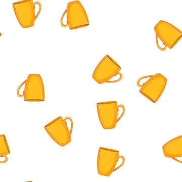 Pattern porcelain cup ceramic cartoon vector Stock Illustration