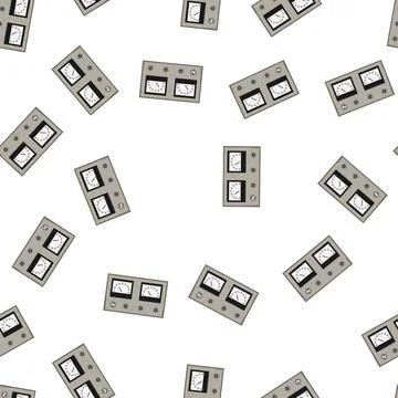 Pattern porcelain retro control panel cartoon vector Stock Illustration