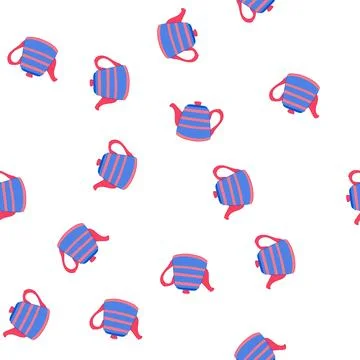 Pattern porcelain teapot ceramic cartoon vector Stock Illustration