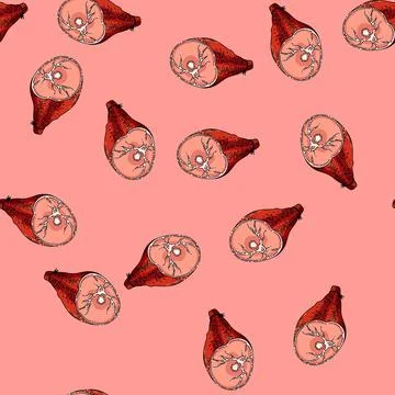 Pattern pork meat sketch hand drawn Stock Illustration