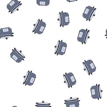 Pattern pork slow cooker cartoon vector Stock Illustration