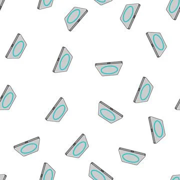 Pattern portable charging pad wireless cartoon vector Stock Illustration