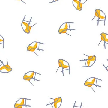 Pattern portable deck chair cartoon vector イラスト素材