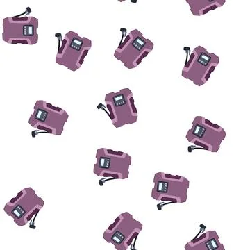 Pattern portable digital air compressor inflating tire pump Stock Illustration