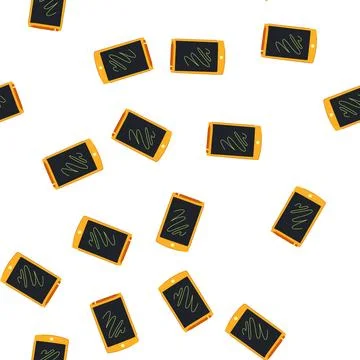 Pattern portable digital handwriting pad cartoon vector Stock Illustration