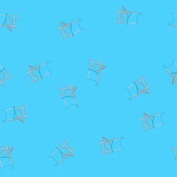 Pattern portable folding chair providing seating furniture solution, useful f Illustrazione stock