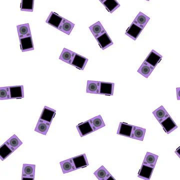 Pattern portable mp3 player cartoon vector Stock Illustration