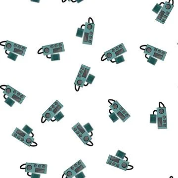 Pattern portable radio transceiver cartoon vector Stock Illustration
