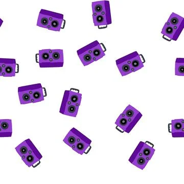 Pattern portable speaker music cartoon vector Stock Illustration