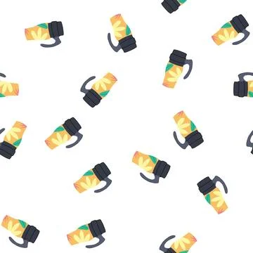 Pattern portable travel mug holding hot coffee or tea Stock Illustration