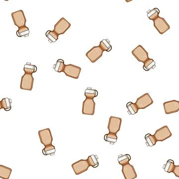 Pattern portable water bottle reusable cartoon vector Stock Illustration