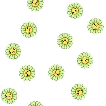Pattern portrait flower face cartoon vector Stock Illustration