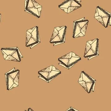 Pattern post mail paper sketch hand drawn Illustrazione stock