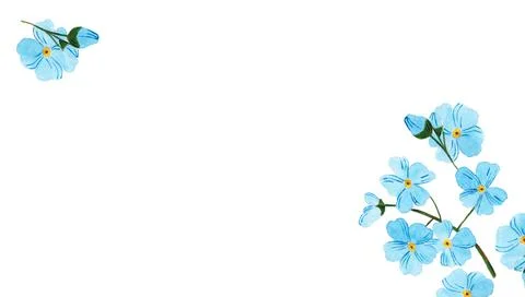 Pattern for postcard with place for text with watercolor colors blue - forget Stockillustratie