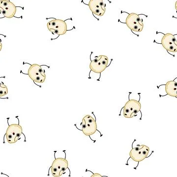 Pattern poster popcorn character cartoon vector Stock Illustration