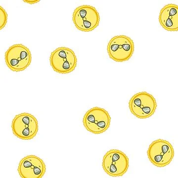 Pattern poster sun character cartoon vector Stock Illustration