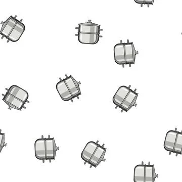 Pattern pot double boiler pan cartoon vector Stock Illustration