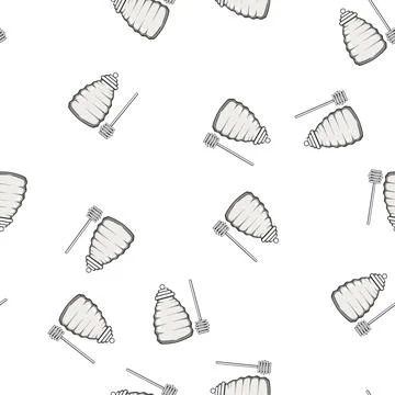 Pattern pot honey jar cartoon vector Stock Illustration