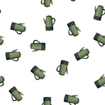Pattern pot percolator pot coffee cartoon vector Stock Illustration