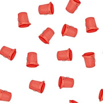 Pattern pot plastic bucket container cartoon vector Illustration