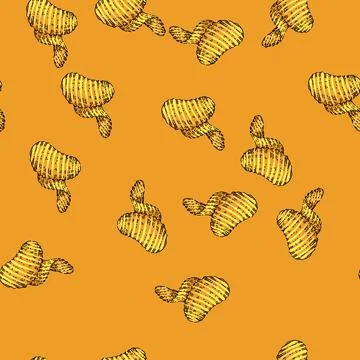 Pattern potato chips sketch hand drawn Stock Illustration