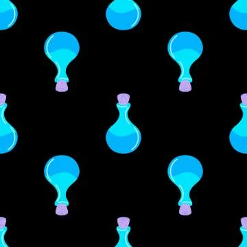 Pattern with potion bottle. Elixir Stock Illustration
