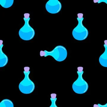 Pattern with potion bottle.concept of Halloween Stock Illustration