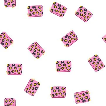 Pattern pouch makeup bag cartoon vector 库存插图