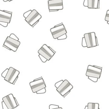 Pattern pour milk frothing pitcher cartoon vector Stock Illustration