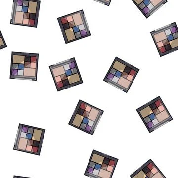 Pattern powder eyeshadow beauty cartoon vector Stock Illustration