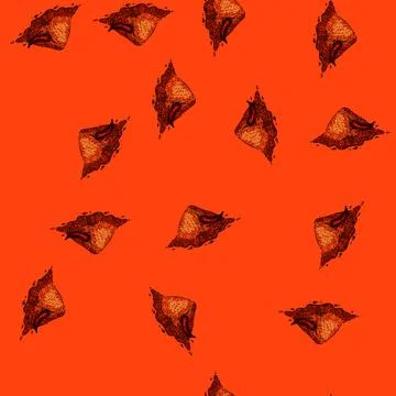 Pattern powder paprika sketch hand drawn Stock Illustration