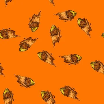 Pattern powder turmeric sketch hand drawn 库存插图