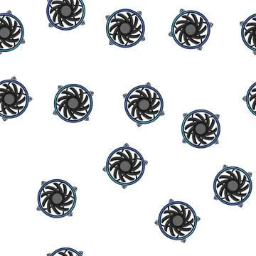 Pattern power cooling fan pc cartoon vector Stock Illustration