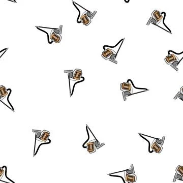 Pattern power electric broom cartoon vector Illustrazione stock